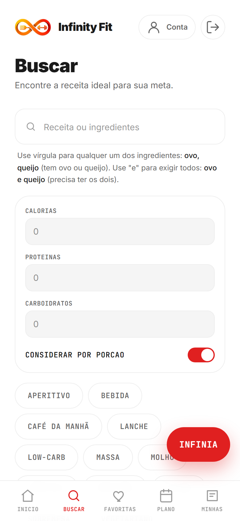 Busca de receitas